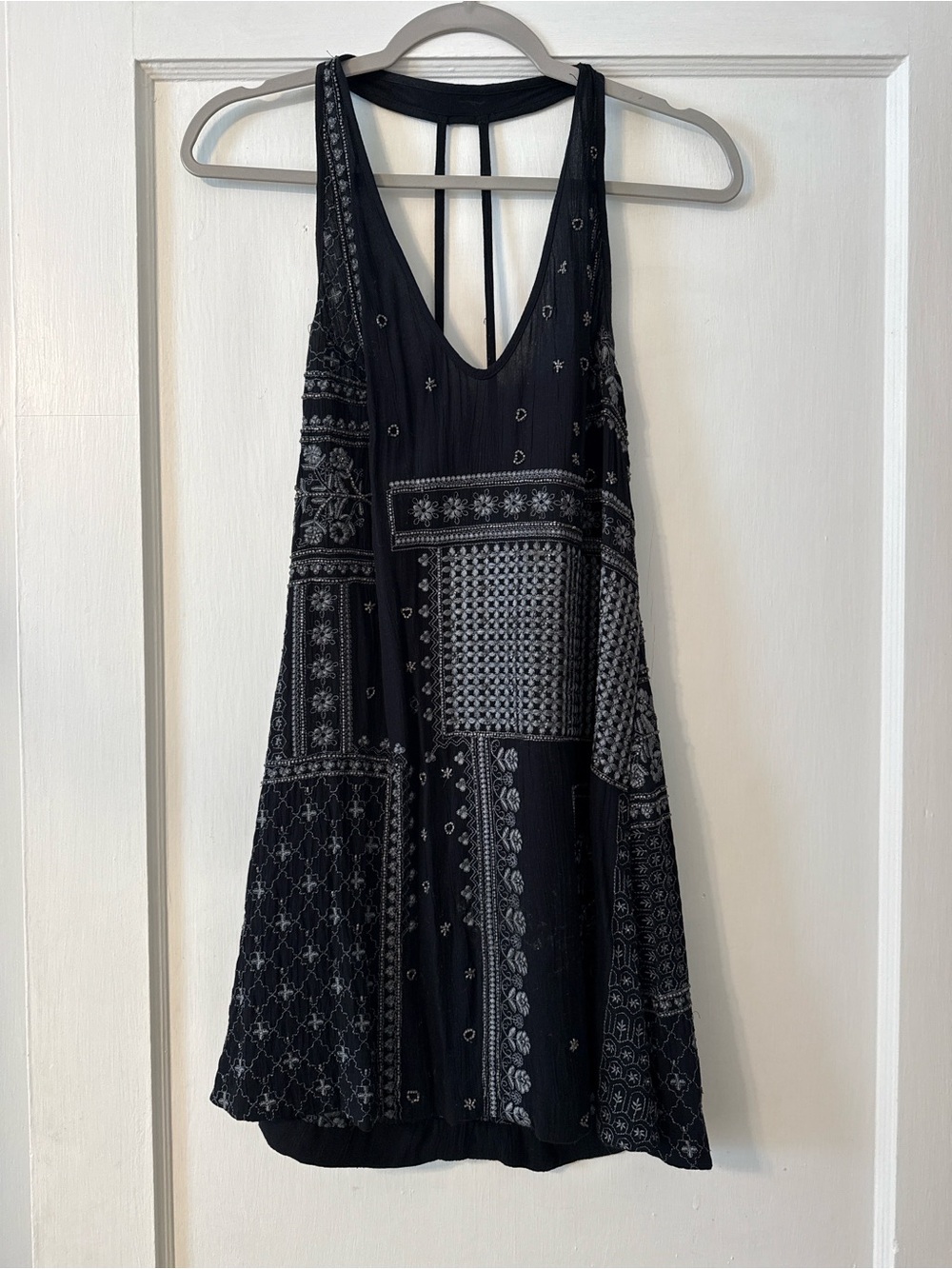 Free People Beaded Black Dress